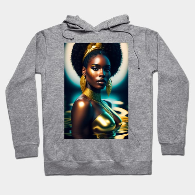 Black History Month Melanin Black Women Afro Hoodie by Fun and Cool Tees